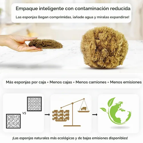 Vista 2 de Naroa Esponja natural exfoliante para ducha Esponja de baño para una piel sana Esponja de baño sin blanquear Sin plástico sostenible (pequeño)
