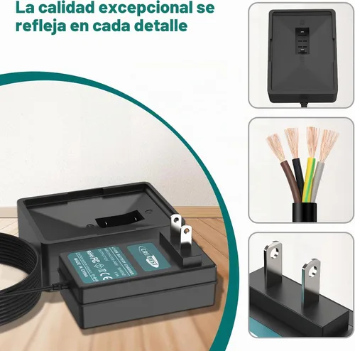 Vista 5 de Creabest Cargador de iones de litio de 12 V compatible con batería Ryobi CB120L CB121L