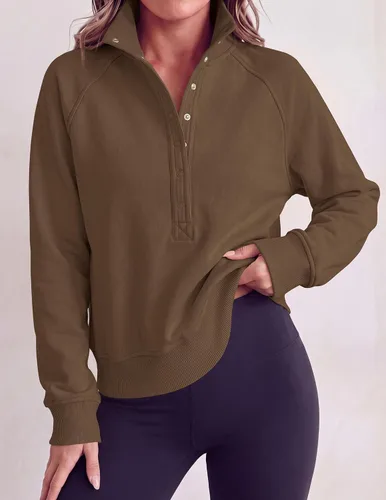 Vista 6 de PRETTYGARDEN Sudaderas de gran tamaño de moda para mujer Marrón