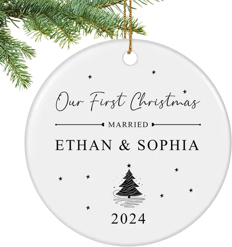 Vista 23 de Adornos de Navidad personalizados para la familia 2025, adornos de foto personalizados para decoraciones de árbol de Navidad, para baby shower