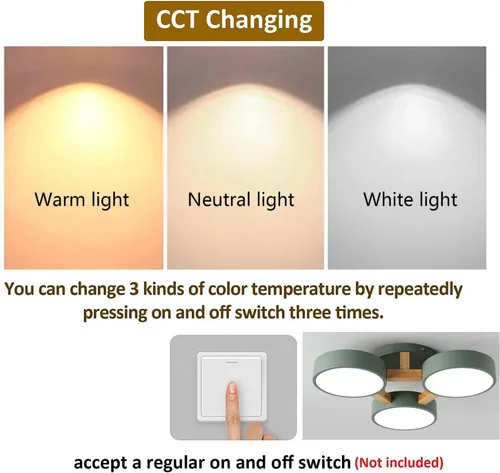 Vista 7 de Lámpara de techo LED, lámpara de techo 33WGreen 3 CCT para dormitorio, sala de estar, cocina