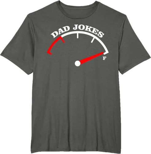 Vista 6 de Día del Padre Dad Jokes Fuel Car Pun Cargando Camiseta Padre, Negro