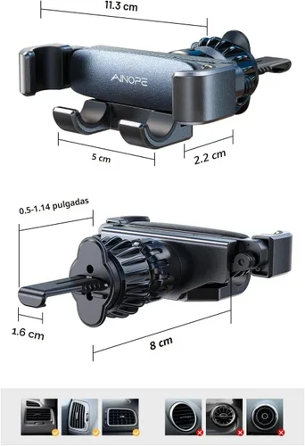 Vista 8 de AINOPE Soporte de Montaje de Teléfono para Rejilla de Ventilación del Automóvil para iPhone 17 Pro Max Montaje para Automóvil [Diseño Deslizante]