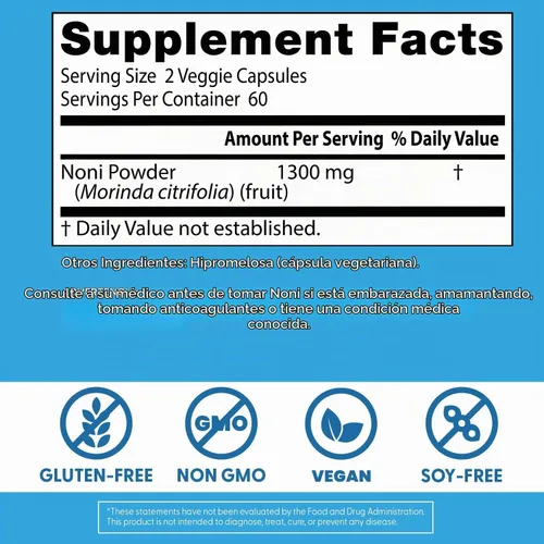 Vista 4 de Doctor's Best Concentrado de Noni (650 mg), 120 cápsulas vegetales