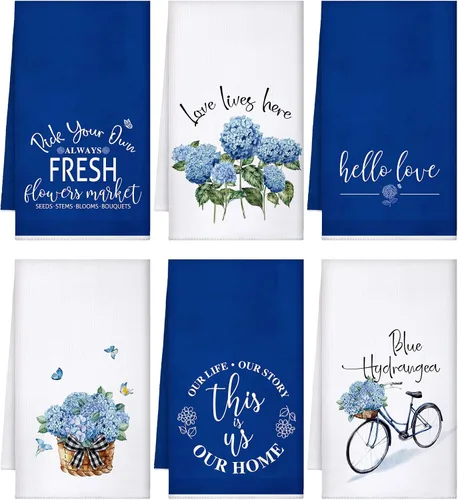 Vista 9 de Geyoga 6 Piezas Toallas de Cocina de Girasol Toallas de Platos Absorbentes Paños de Té Decorativos para Cocina de Verano Baño Decoración del Hogar