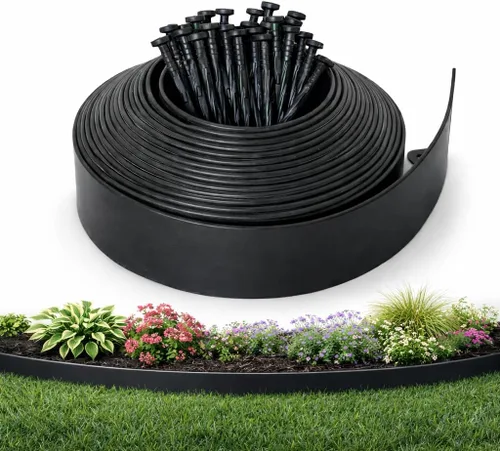 Vista 15 de Gardzen Kit de Bordes para Paisajismo de 1.5" x 20', Borde de Jardín y Césped Sin Excavación con 24 Piezas de Estacas, Borde Flexible para Cama