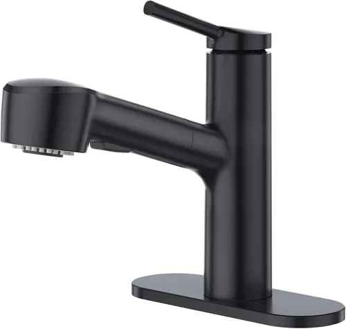 Vista 10 de CREA Grifo de Cocina Dorado con Pulverizador Extraíble - Grifo para Fregadero de Baño y Utilidad - Manija Única, 3 o 1 Agujero