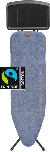 Vista 11 de Brabantia Tabla de planchar cómoda con soporte para plancha de vapor sólido Mediano (talla B) Funda negra de mezclilla de comercio justo Denim