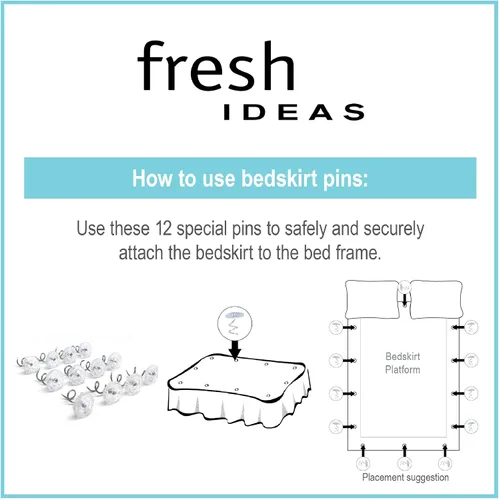 Vista 4 de Levinsohn Textile FRE-751-XX-ASST-XX Fresh Ideas Pines para falda de cama, set de 12