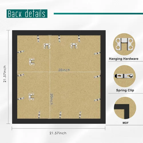Vista 8 de Picrit Paquete de 3 portarretratos de 20 x 20 pulgadas, póster de 16 x 16 pulgadas con paspartú o de 20 x 20 pulgadas sin paspartú para montaje