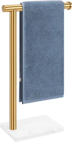 Vista 11 de Toallero de Mano, Soporte de Toalla de Mano para Baño con Base de Mármol, Barra de Toallero de Mano en Forma de L de Acero Inoxidable 304