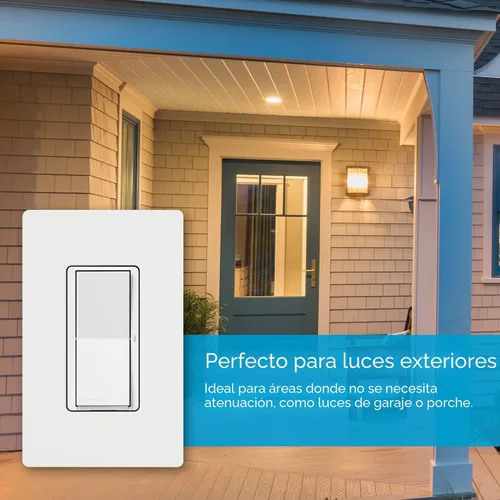 Vista 9 de Lutron Claro Interruptor de luz inteligente para iluminación Caseta, para luces LED, ventiladores, 5 amperios, un solo polo/3 vías, se requiere Negro