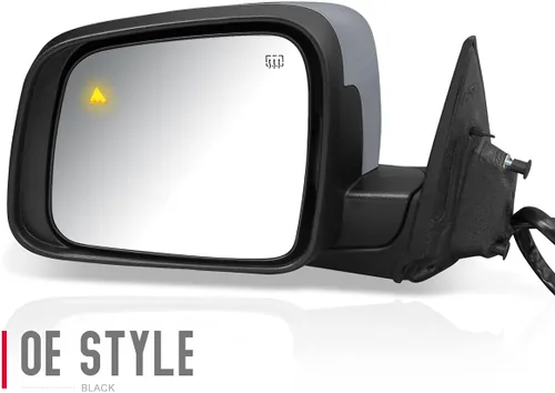 Vista 2 de DNA Motoring OEM-MR-CH1320420 Espejo retrovisor de puerta lateral izquierdo con calor alimentado compatible con Durango 2011-2022, con detección