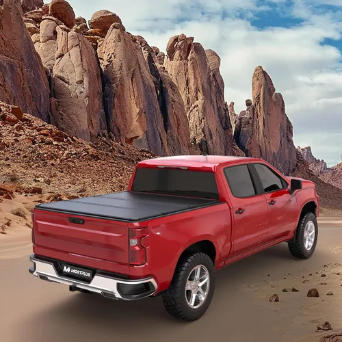 Vista 8 de MOSTPLUS - Funda rígida de triple pliegue para tonneau de camioneta en la parte superior, compatible con Chevy Colorado GMC Canyon 2015 2016 2017