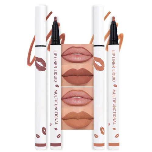 Vista 17 de evpct Lápiz Marcador de Línea de Labios Líquido de Larga Duración, Resistente al Agua, Rojo Oscuro Mate, Marcador de Línea de Labios y Lápiz Labial