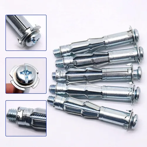 Vista 3 de Anclajes de Pared Huecos con Tornillos de Servicio Pesado, Pernos Molly de Acero al Carbono Galvanizado en Zinc Anclajes de Pared para Paneles