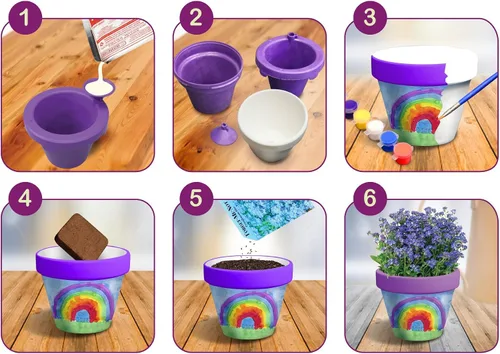Vista 3 de Perfect Craft Galardonado kit de fundición y pintura para macetas de 3.25 pulgadas con material de fundición perfecto y molde reutilizable