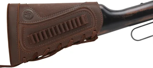Vista 12 de Cartucho de culata de cuero para rifles calibre 12 o calibre .30-30 .308 Caza bolsa de munición bolsa de bolsa de bolsa de mano derecha escopeta