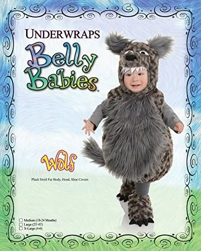 Vista 3 de Lobo Plush vientre bebé Costume