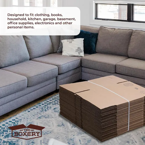 Vista 7 de The Boxery Cajas de mudanza 10 unidades medianas 18x14x12 pulgadas