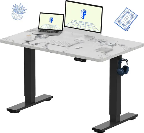 Vista 13 de FLEXISPOT EN1 - Escritorio de pie de una pieza, 40"x24" de escritorio sin costuras, eléctrico, altura ajustable para oficina en casa, salas de Negro