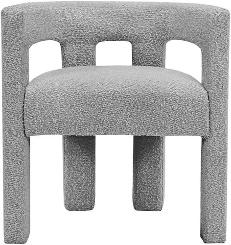 Vista 12 de Meridian Furniture Colección Athena Moderna Contemporánea Silla de Acento Comedor Tapizada en Tela Boucle, 25" An x 21" Pr x 27" Al, Negro