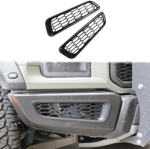 Vista 6 de Parachoques delantero parte inferior antiniebla Ventilación cromada nido de abeja Cubierta para Ford F150 Raptor 2015-2020 Accesorios Cromo