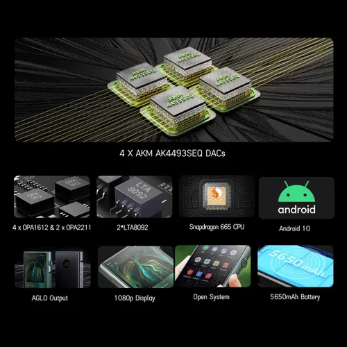 Vista 4 de SHANLING Reproductor de audio ultra digital M6, reproductor de MP3/MP4, contrata Bluetooth DAP, reproductor de música portátil, WiFi de 2.4G/5G