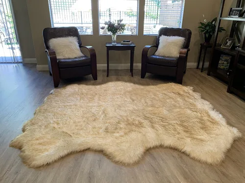 Vista 17 de LAMBZY Alfombra de pelo de oveja sintética, hipoalergénica, súper suave, sedosa para sala de estar, habitación de los niños, sofá