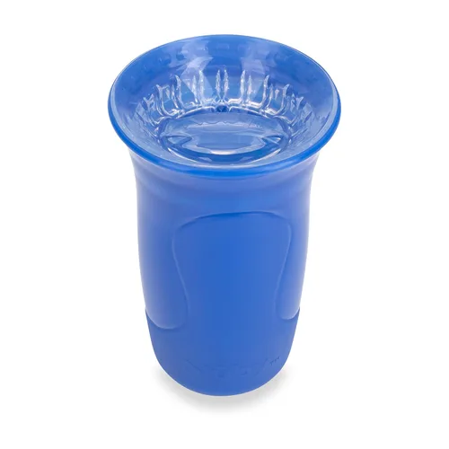 Vista 3 de Nuby Vaso antiderrames de 3 piezas con borde de silicona 360 Smart Edge, paquete de 3, 10 onzas, multicolor