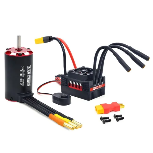Vista 17 de Surpass RC Motor supersónico sin escobillas 3665 2200kv 4 polos y sensor de temperatura integrado motor y puerto de sensor para 1/10 vehículo RC