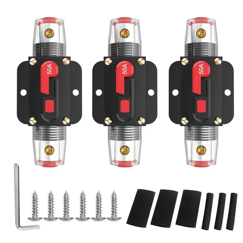 Vista 13 de Interruptor de disyuntor de 15 A, fusible impermeable, portafusible en línea, fusible reiniciable, reinicio manual, 12 V-48 V CC para sistema