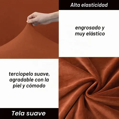 Vista 4 de OBCREAT 2 fundas para sofá, fundas de terciopelo elástico para sofá, funda suave para sillón con parte inferior elástica, protector de muebles
