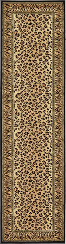 Vista 15 de Unique Loom Wildlife Collection - Alfombra con diseño de borde con temática de animales inspirada en el mundo salvaje, con diseño de guepardo