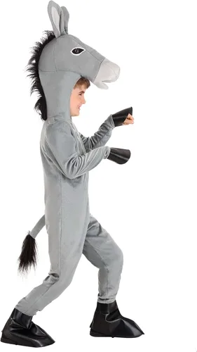 Vista 4 de Disfraz de burro de animal de granja para niños, perfecto para Halloween o disfraz de corral
