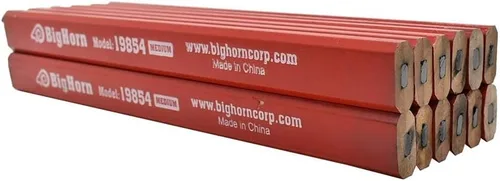 Vista 3 de Big Horn 19854 - Lápiz de carpintero de 7 pulgadas de largo x 9/16 pulgadas de ancho, paquete de 12