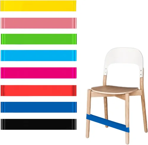 Vista 11 de Bandas de silla para niños con pies inquietos, paquete de 8, negro, material PTE, sensor de TDAH, aula y hogar
