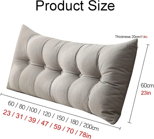 Vista 7 de Respaldo rectangular grande para cabecero, cojines de respaldo para cama, sofá, respaldo de cuña para respaldo, cojines lumbares, almohada