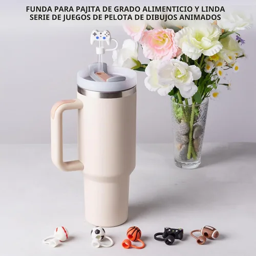 Vista 3 de 6 Cubiertas de Pajilla de Béisbol para Copa Stanley, Tapas de Pajilla de 0.4 pulgadas/10mm de Diámetro, Compatible con Copas Stanley de 20, 30 y 40