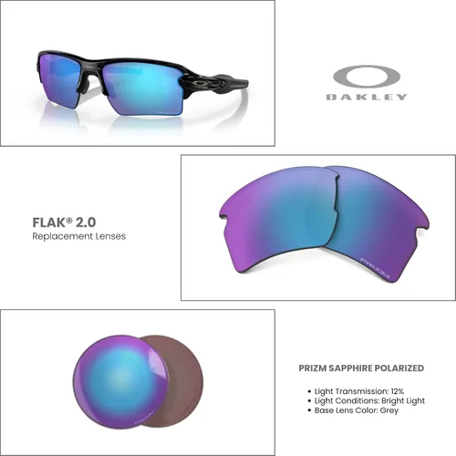 Vista 3 de OAKLEY Authentic Flak 2.0 XL OO9188 Polarized REPLACEMENT Lenses +BUNDLE Bag+ Bundle Microfiber Pouch -FRAMES NOT INCLUDED