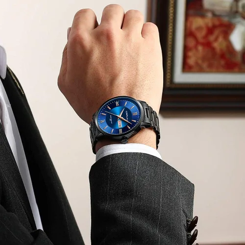 Vista 5 de CRRJU Men's Minimalist Casual Luxury Auto Date Watches Fashion Business Japan Movement Quartz Waterproof Wristwatches for Men Stainsteel Steel Band