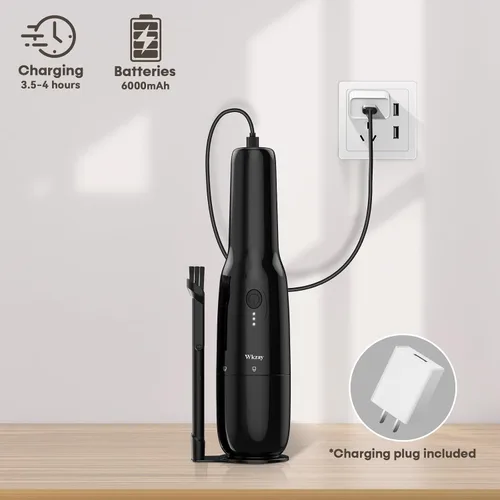 Vista 3 de Wkzay Aspirador de mano inalámbrico - Succión de 16000 Pa y motor sin escobillas para limpieza recargable ligera y portátil en el hogar