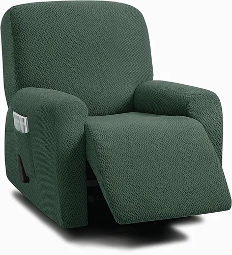 Vista 29 de ULTICOR Fundas jacquard para sofá reclinable de 8 piezas, fundas elásticas para sofá reclinable de 3 cojines, gruesas, suaves y lavables (estilo 3)