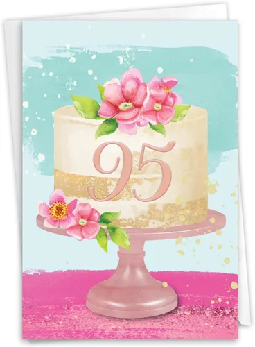 Vista 8 de NobleWorks - Tarjeta de feliz cumpleaños del 95º hito - Tarjeta divertida para niños de 95 años, humor para personas mayores - Ecuación de edad 95