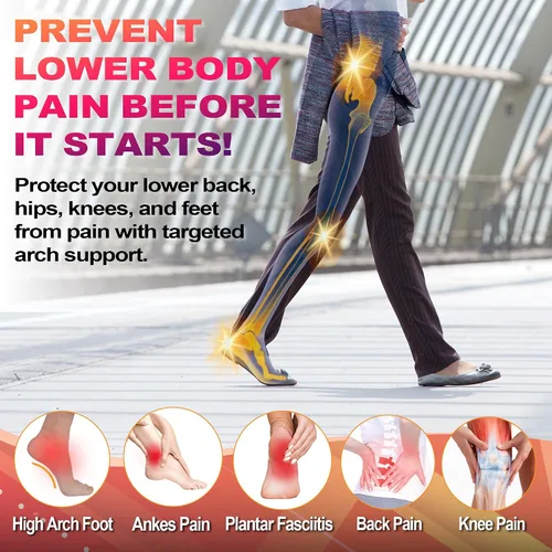 Vista 3 de OrthoComfoot Plantillas ortopédicas para mujeres y hombres, plantillas de arco alto y fascitis plantar, pie plano premium de 240 libras + plantillas