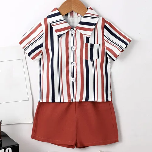 Vista 7 de Toddler Girl Fall Winter Clothes Toddler Boys Short Sleeve Stripe Prints Shirt Tops and Toddler Boy Soccer