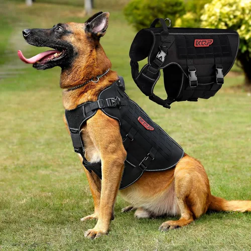Vista 5 de Arnés para perro sin tirones, arnés táctico para perro, chaleco militar con ajustable, arnés para perros medianos, perro de servicio