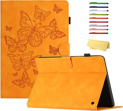 Vista 34 de Funda para tableta Amazon Kindle Fire HD 8 (8ª/7ª/6ª generación, 2018/2017/2016), con portalápices, bolsillo para tarjetas, imán de piel sintética
