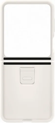 Vista 5 de Samsung Galaxy - Funda de silicona con anillo para Z Flip5, color crema