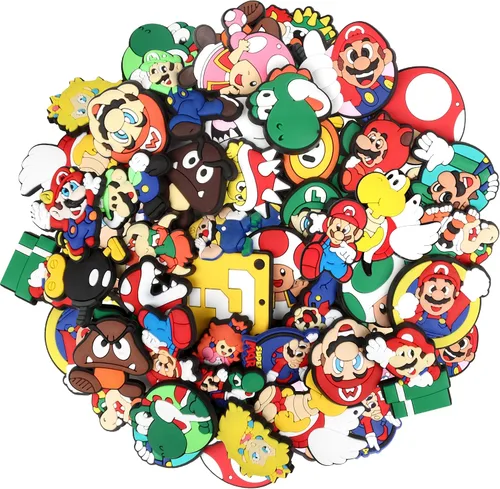 Vista 4 de GOEKUU 12, 35 dijes de dibujos animados para niños, adolescentes, niñas, decoración de zapatos de anime para sandalias, regalos de fiesta